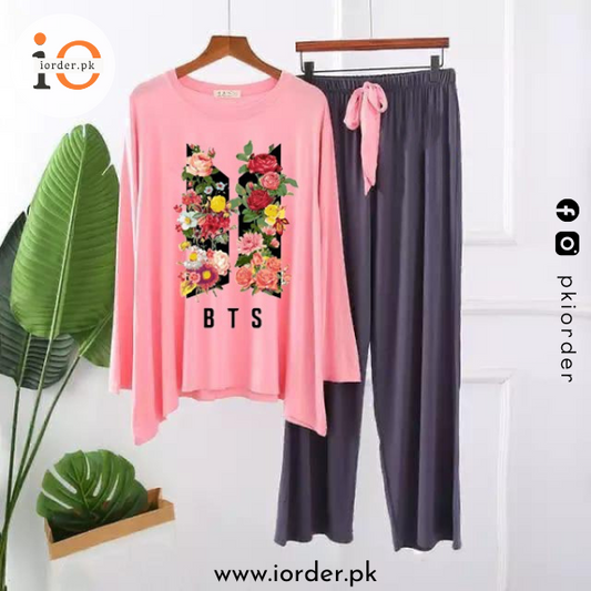 Pink Flowered and BTS Printed Loungewear