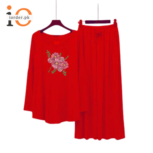 Red Flower Design Women Loungewear ARTICLE # 52