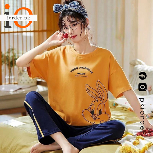 Yellow Bunny Woman Pajama Set