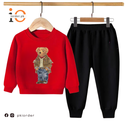 Red Versace Bear Kids Sweatshirt & Pant