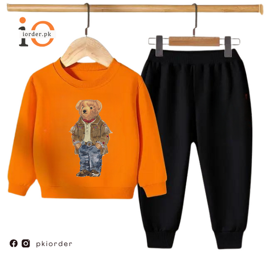 Orange Versace Bear Kids Sweatshirt & Pant