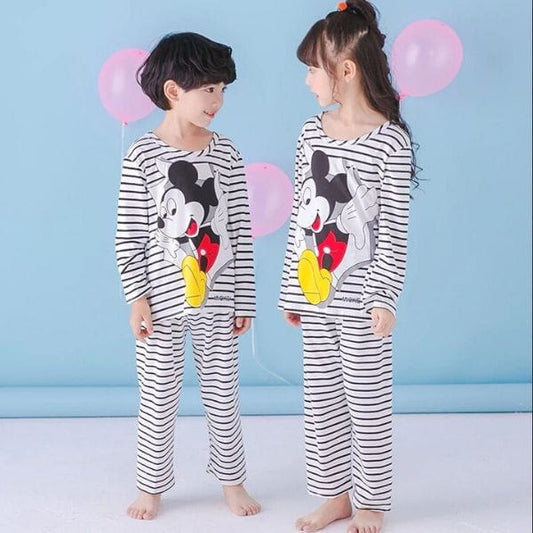 Black Line Mickey Mouse Printed Kids Wear