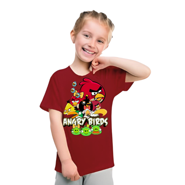 Angry Birds Printed T Shirt For Kids