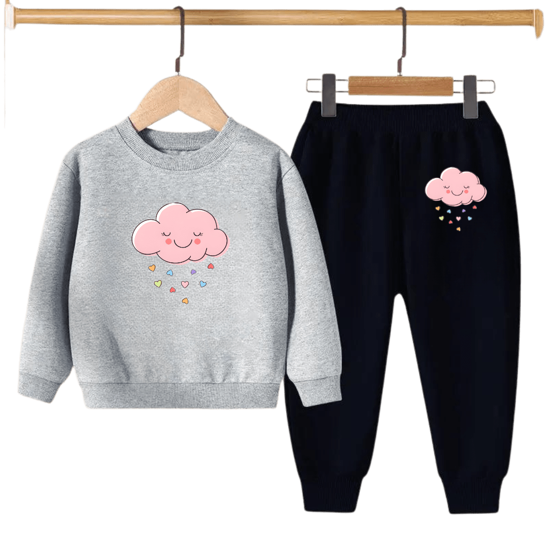 Pink Cloud Kids Sweatshirt & Jogger Set – for Boys & Girls