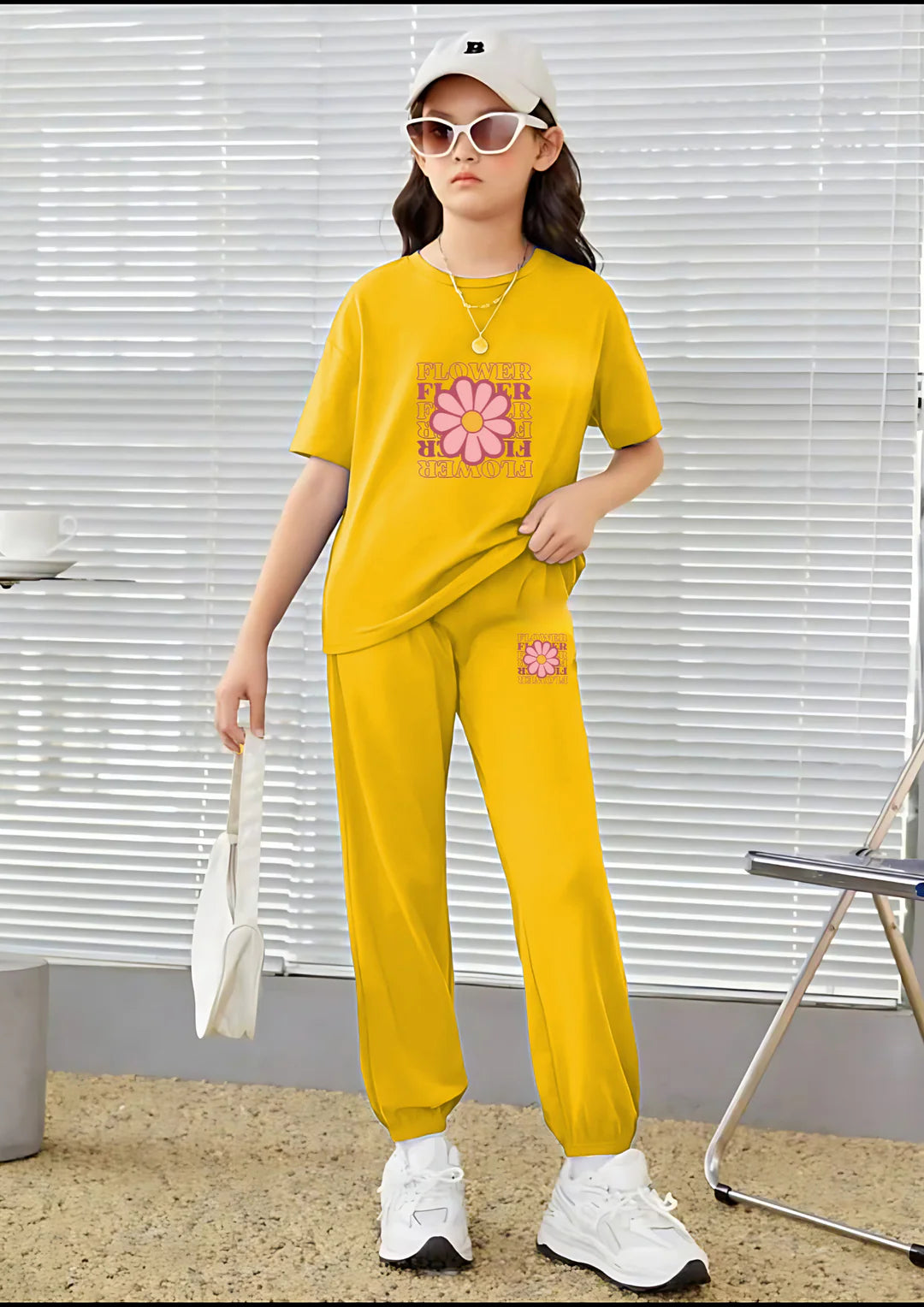 Yellow Matching Set Kids Matching Set | Flower - Yellow – iorder.pk