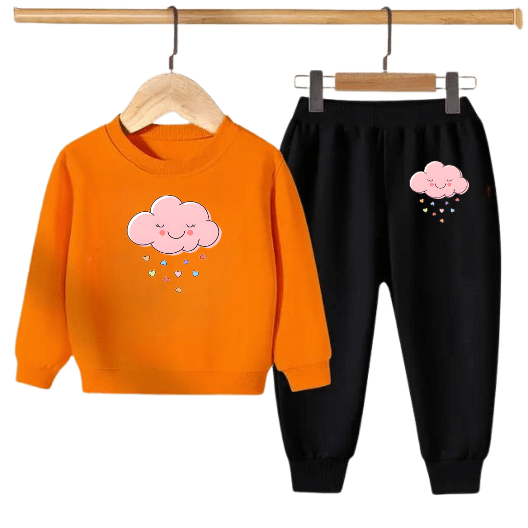 Pink Cloud Kids Sweatshirt & Jogger Set – for Boys & Girls