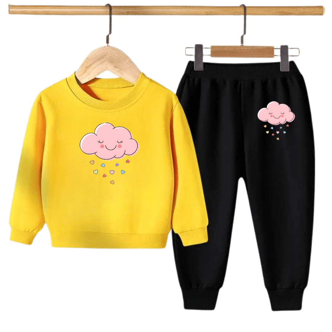 Pink Cloud Kids Sweatshirt & Jogger Set – for Boys & Girls