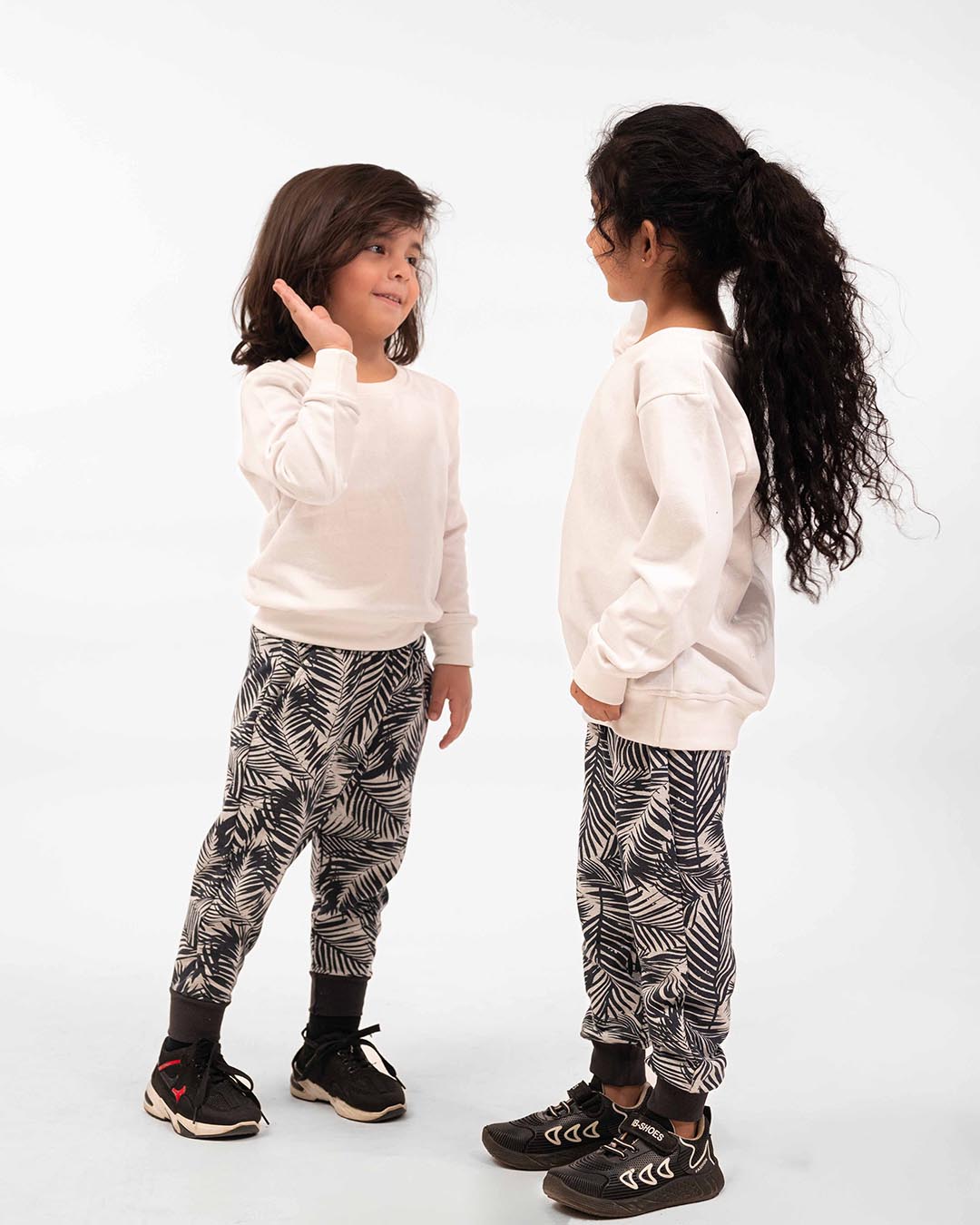 Kids Leaf Print Fleece Set