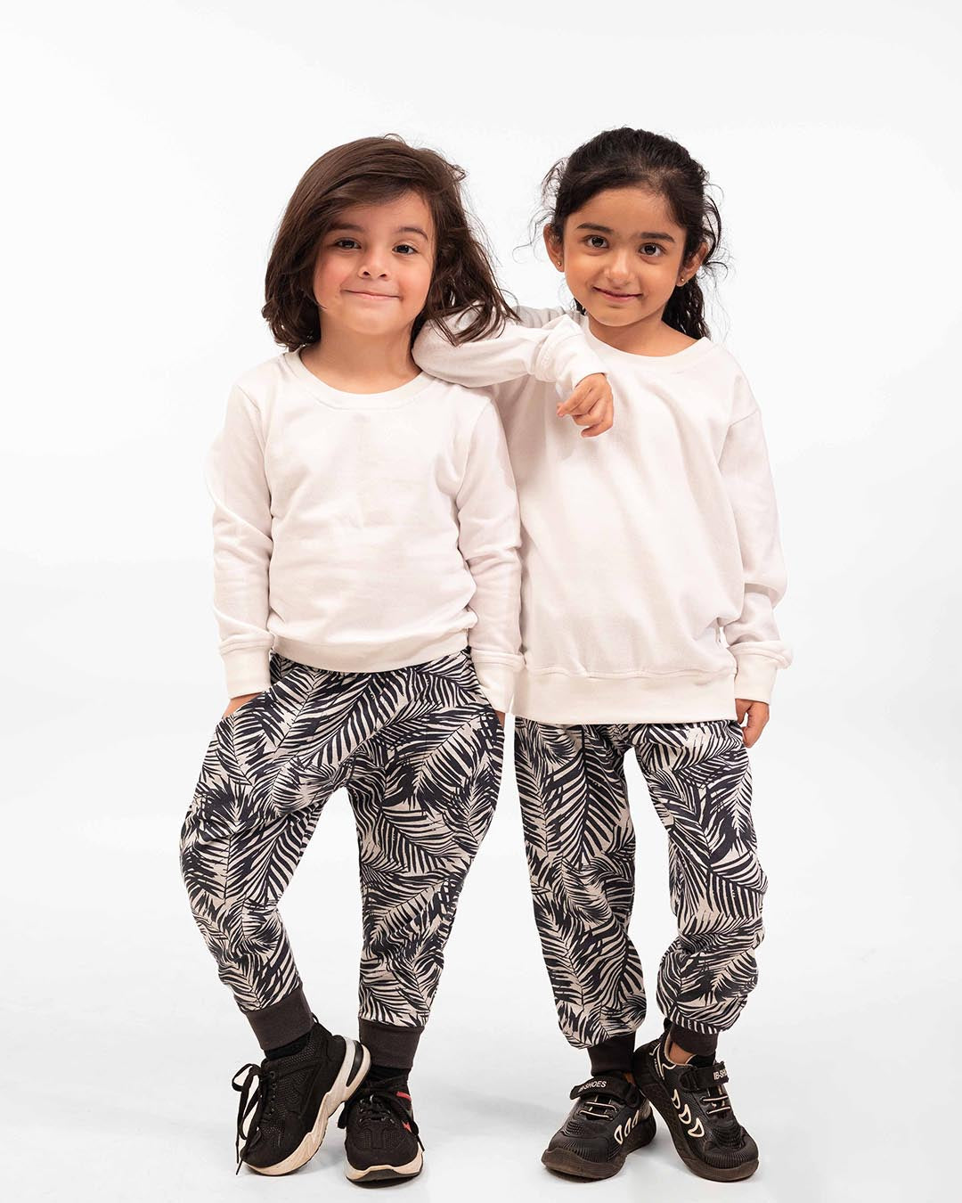 Kids Leaf Print Fleece Set