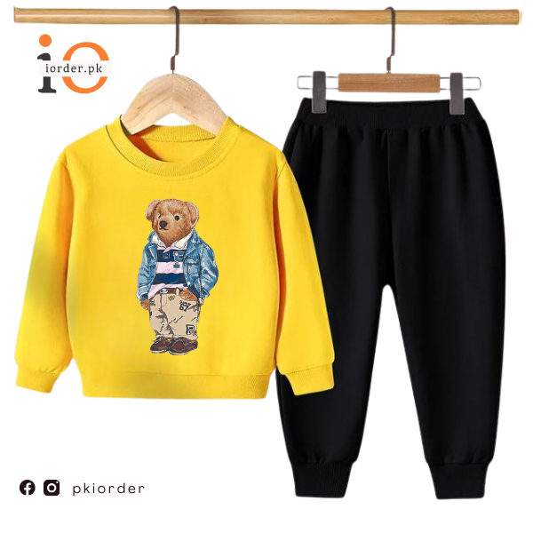 Yellow Versace Bear Kids Sweatshirt & Pant