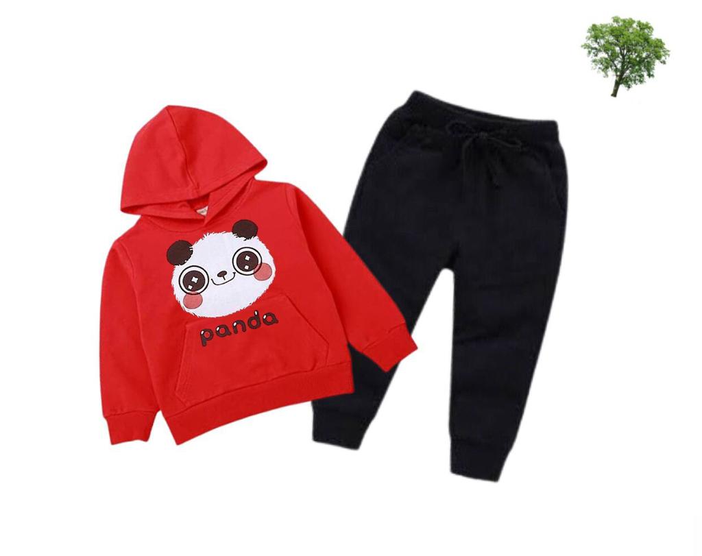 Panda Printed Kids Hoodie Set