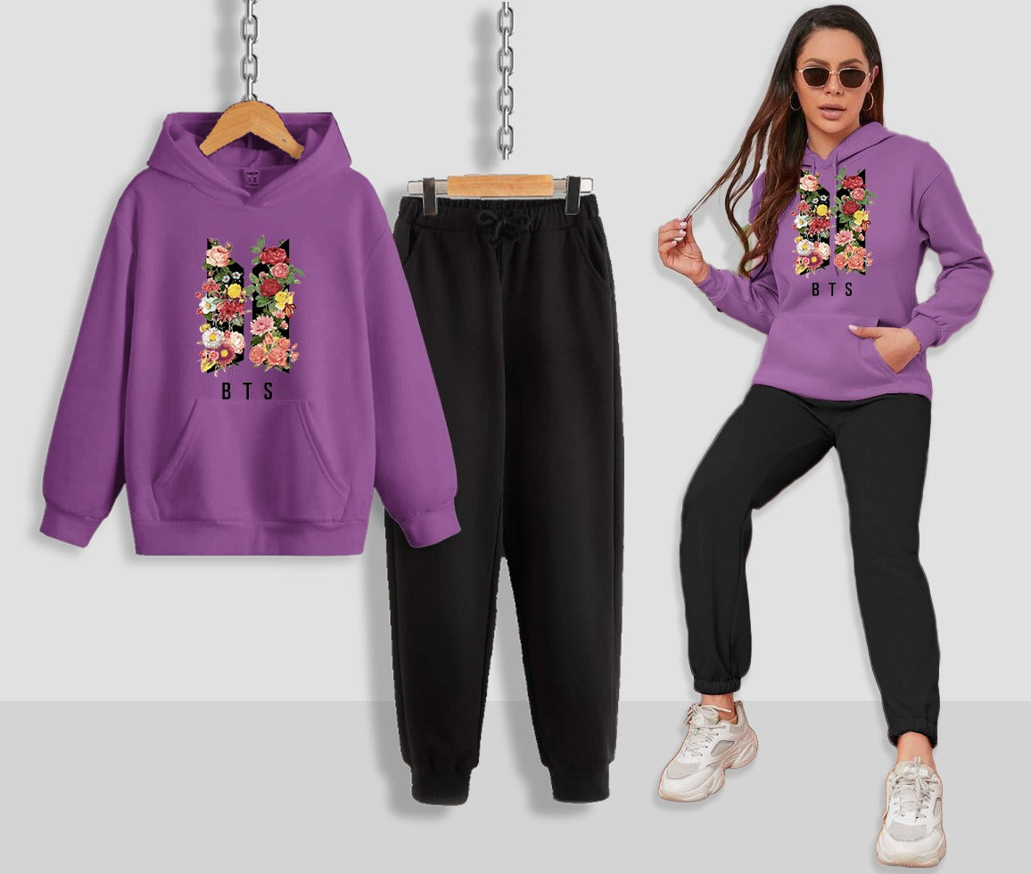 BTS Printed Women Hoodie Set