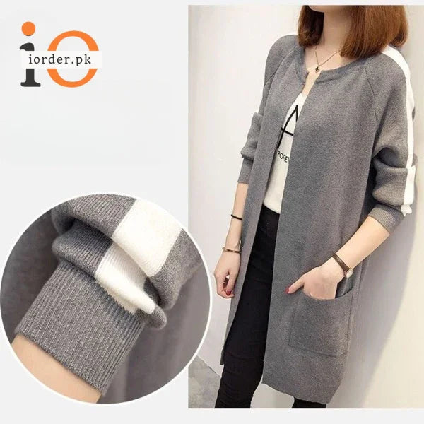 Long sleeve long cardigan hot sale