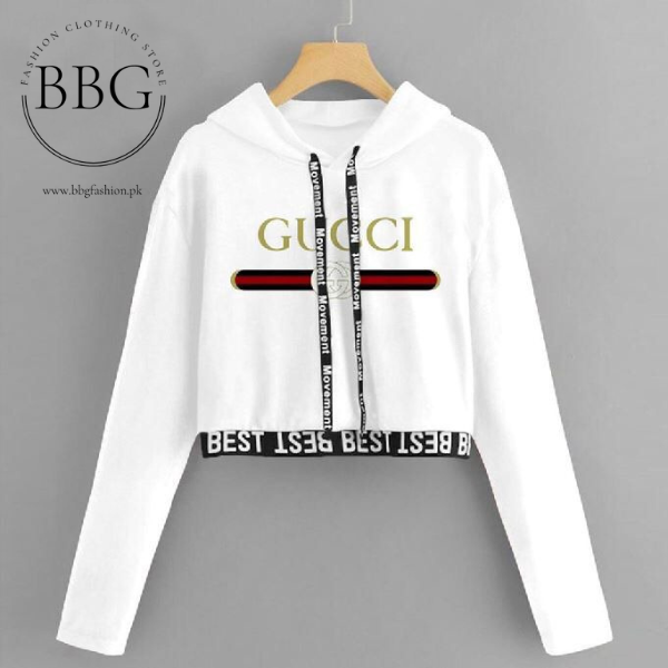 White Gucci Crop Top Pullover