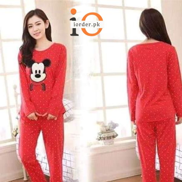 Red Mickey Mouse Woman Pajama Set