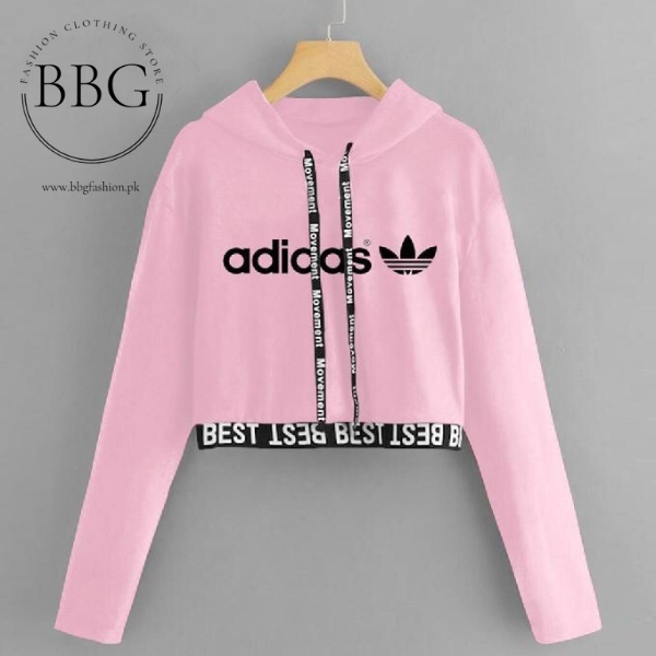 Pink Adidas Crop Top Pullover